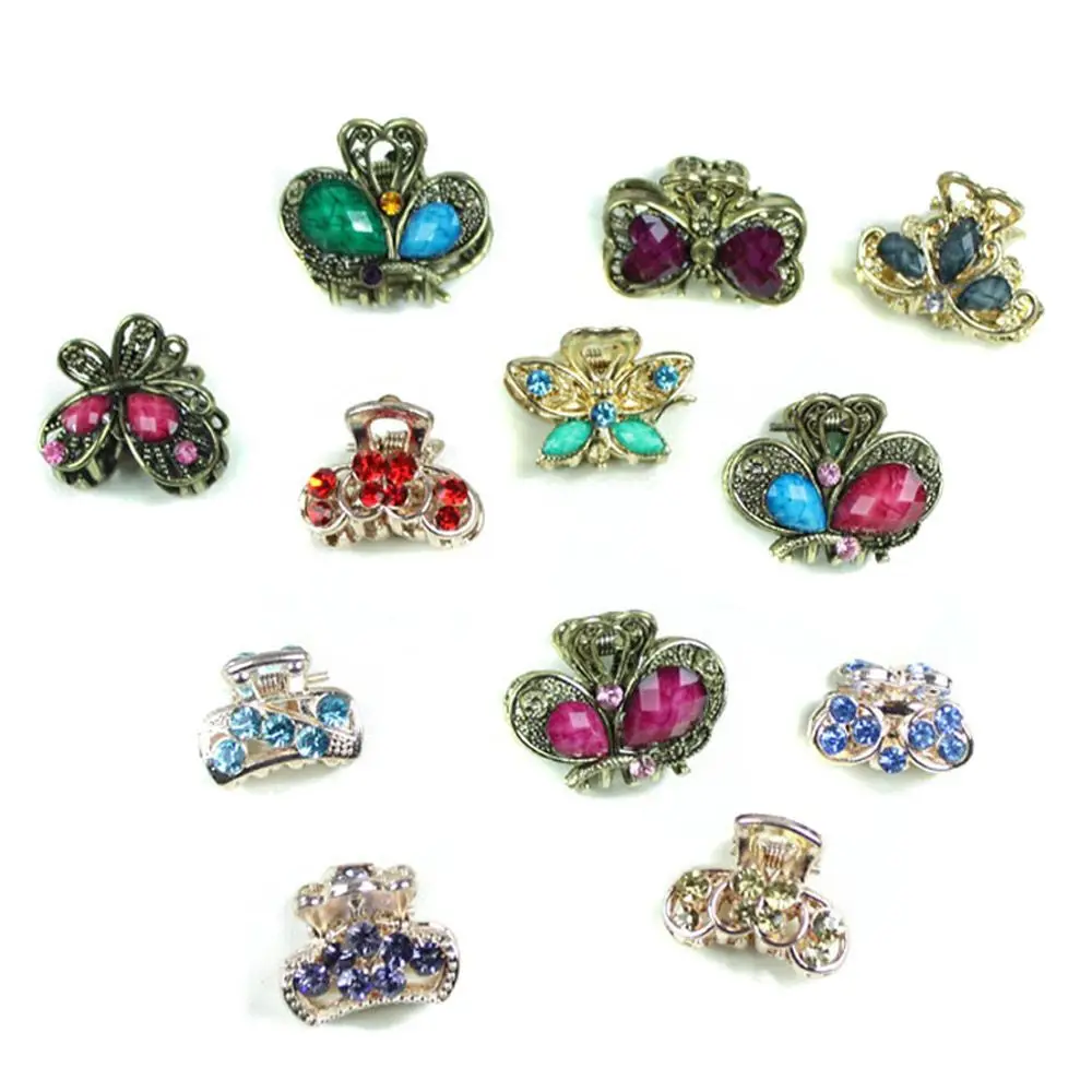 

Random Color Fashion Gifts Women Jewelry Butterfly Crown Resin Hairpins Mini Hair Clip Claw Barrette