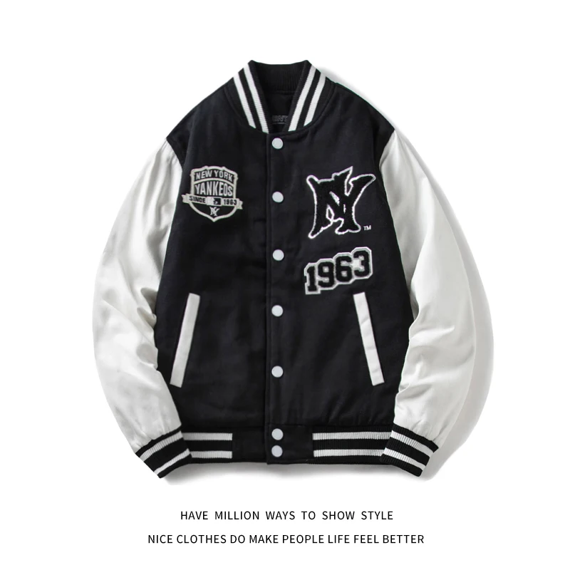 

MLBNY украшение из пайеток женские пальто мужская кожаная куртка зимние тапочки для пар ткань унисекс бойфренд Стиль колледж форма