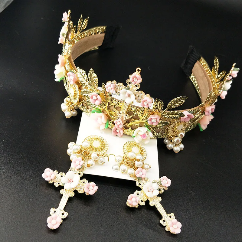 Женские серьги корона набор стразы жемчужные тиары и короны для невесты