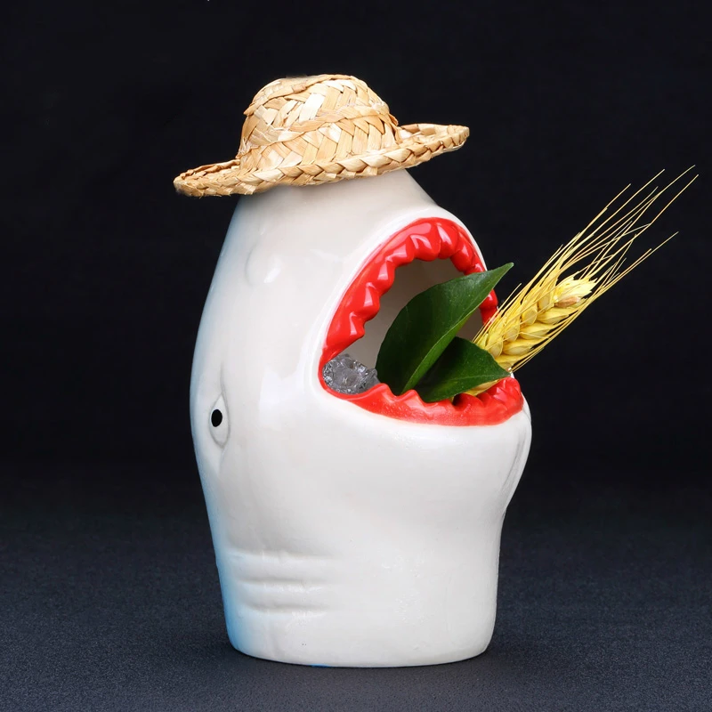Кружка Shark Tiki креативная керамическая чашка для вина гавайская холодных напитков