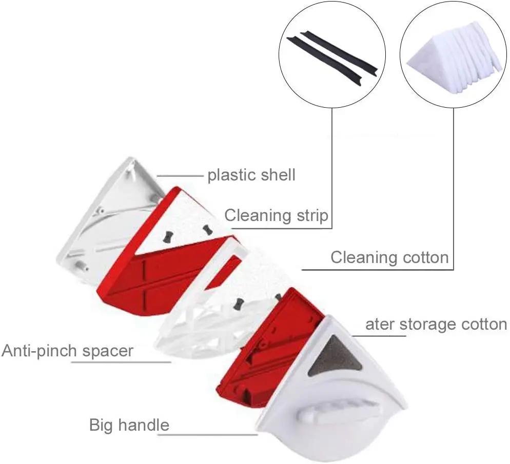 GEEKHOM Magnetic Window Cleaning Brush Double-Sided Glass Wiper Cleaner for Washing Household Tool | Дом и сад