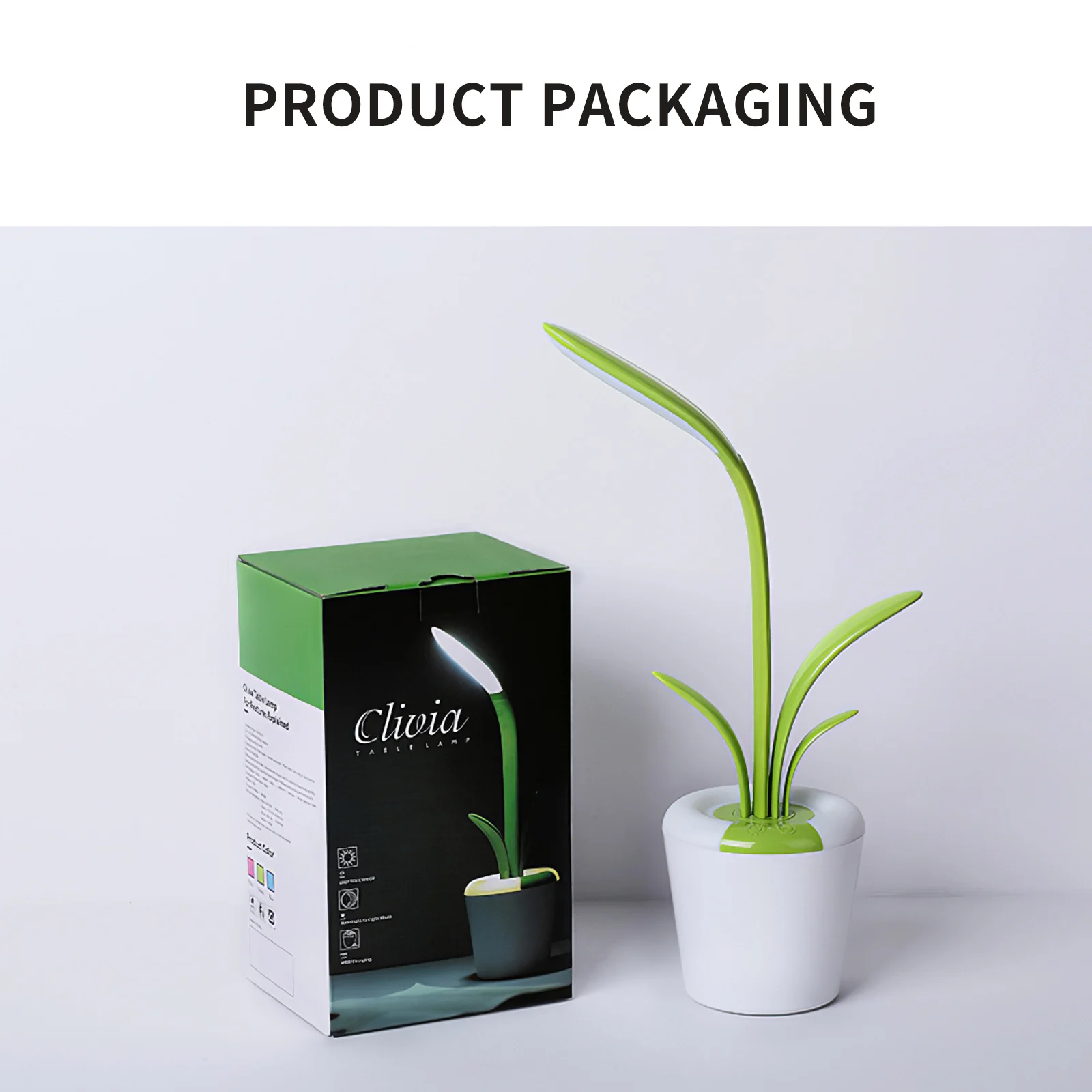 

Clivia Shape Mini LED Desk Lamp Eye Protection Atmosphere Light USB Charging Reading Table Lamp Folding Touch Night Light