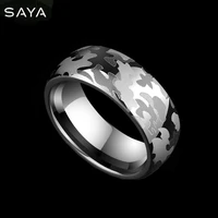 men tungsten rings 8 width camouflage ring hip hop comfort fit band free shipping customized