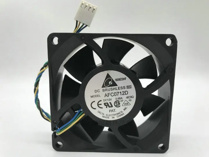Серверный охлаждающий вентилятор Delta Electronics AFC0712D 8C3Q, постоянный ток 12 В, 0,66 А, 70x70x25 мм, 4 провода
