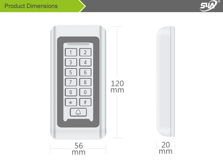 IP68 Водонепроницаемая автономная RFID металлическая клавиатура контроля доступа