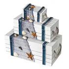 3 шт.компл. творческий бытовой коробка для хранения всякой всячины Для женщин ювелирные изделия Организатор океан Стиль в виде ракушки украшение для гостиной ремесло