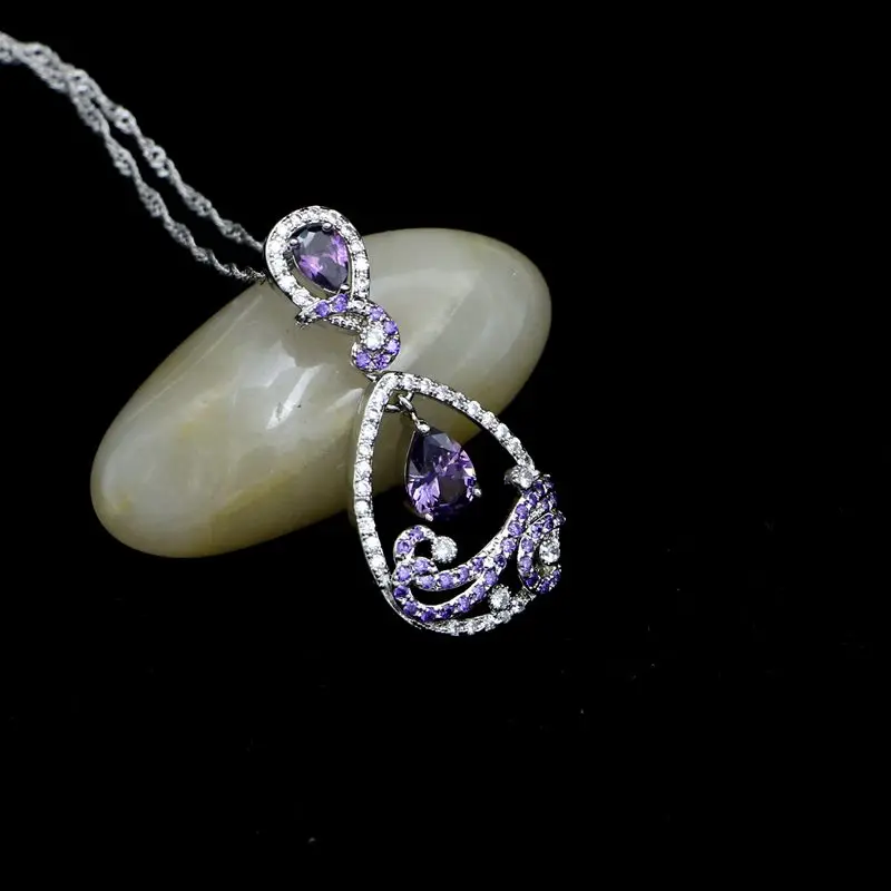 Модные серьги/кулон/браслет/ожерелье из серебра 925 пробы комплект ювелирных