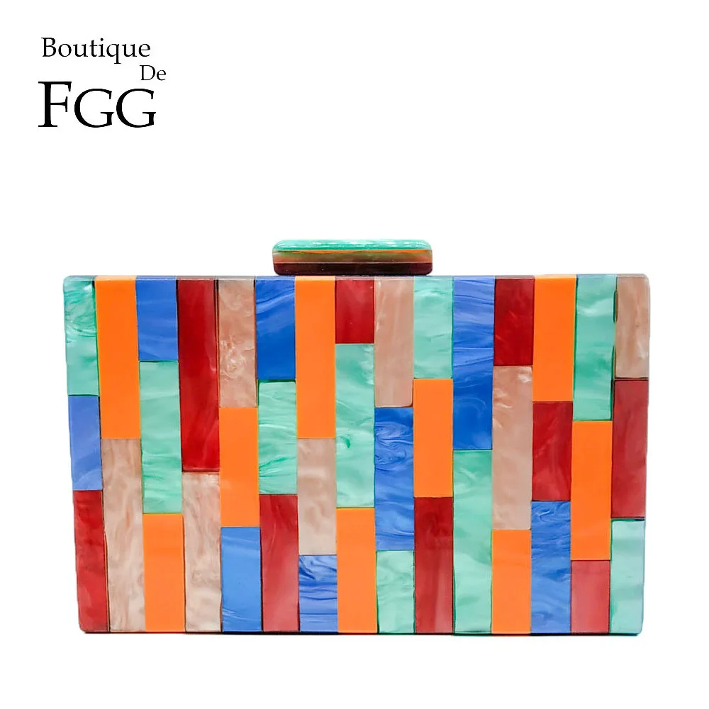 Женская сумка мессенджер Boutique De FGG разноцветная акриловая для вечеринок