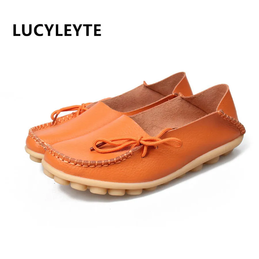 2017 casual leather breathable round head mother shoes anti-skid beef tendon bottom shallow mouth nurse | Обувь