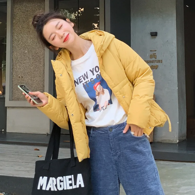 2019 зимняя теплая Студенческая пуховая хлопковая куртка женская короткая