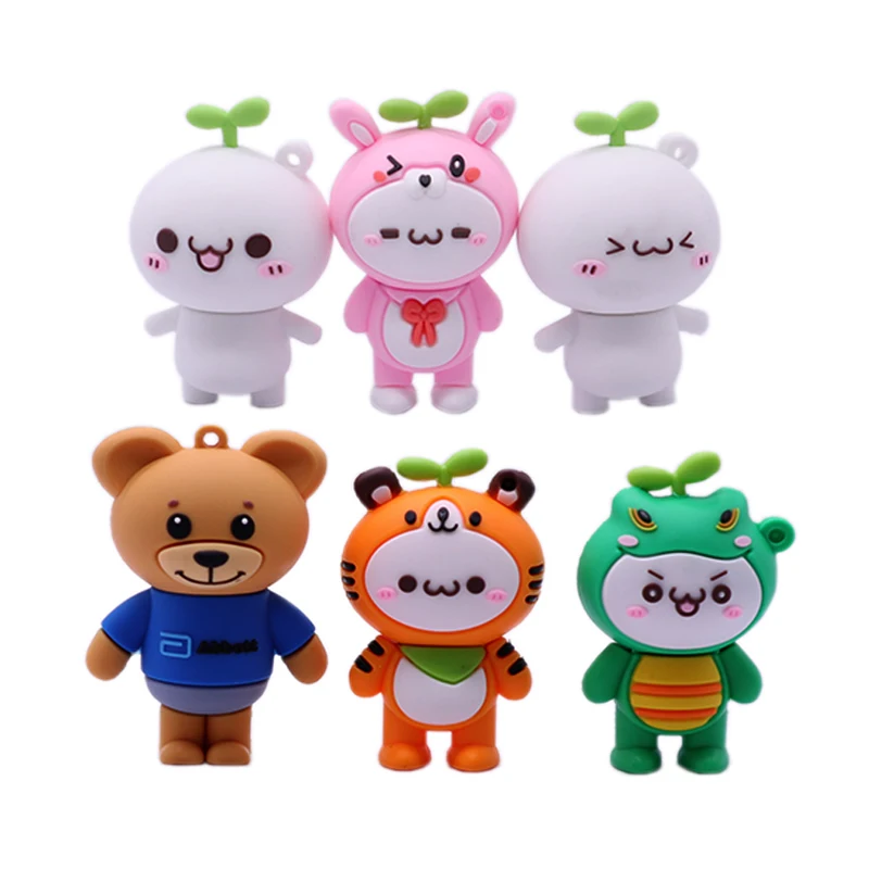 Флешка с мультипликационным рисунком ручка животными флешка на 128 ГБ usb милым