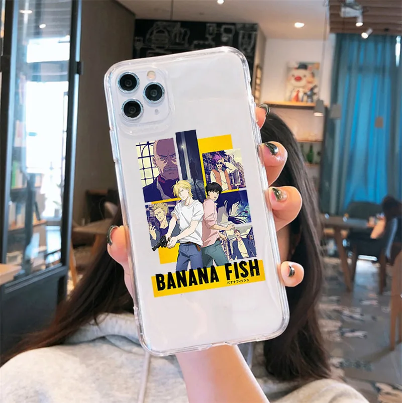 new phone case for iphone 13 12 11 pro xs max x xr 6s 7 8 plus se2 soft silicone clear coque funny japan anime banana fish cover free global shipping