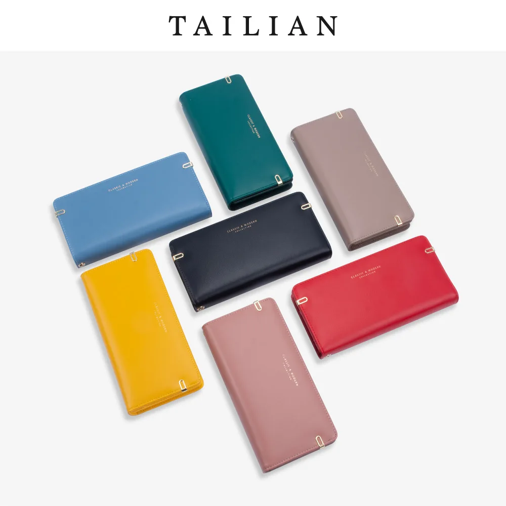 

Teresa Tailian Amazon Hot Selling Long Women's Zipper Bag Multi-Function Mobile Wallet Wallet