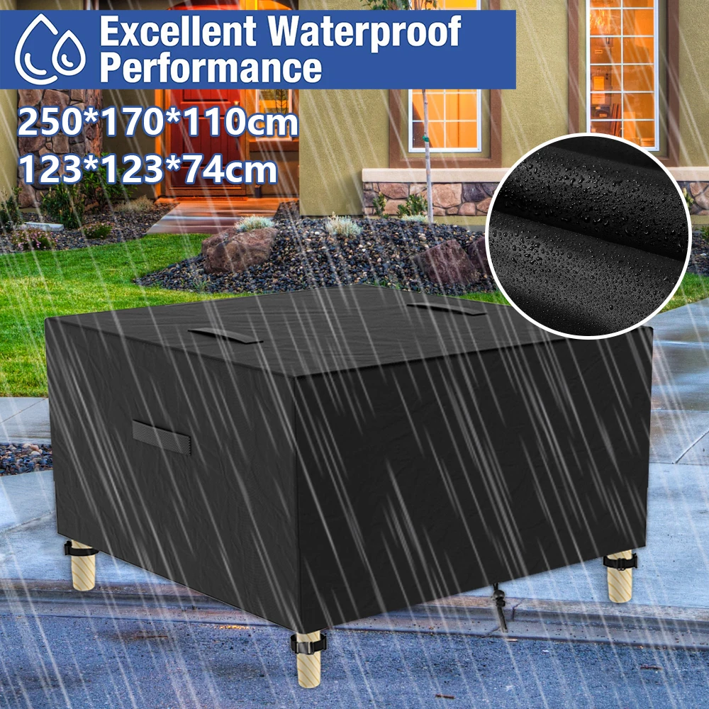 

Patio Furniture Cover Rectangular Garden Table Cover Waterproof Furniture Protective Covers With Windproof Buckles for Patio