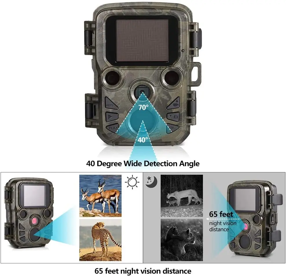 Мини-Trail Камера chasse 16MP 1080P охоты ловушка 0 45 s движения дикой природы Поддержка