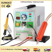 sunkko 709ad spot welders 3 2kw 18650 battery pulse spot welding machine mobile welding nickel strip soldering iron welding kit