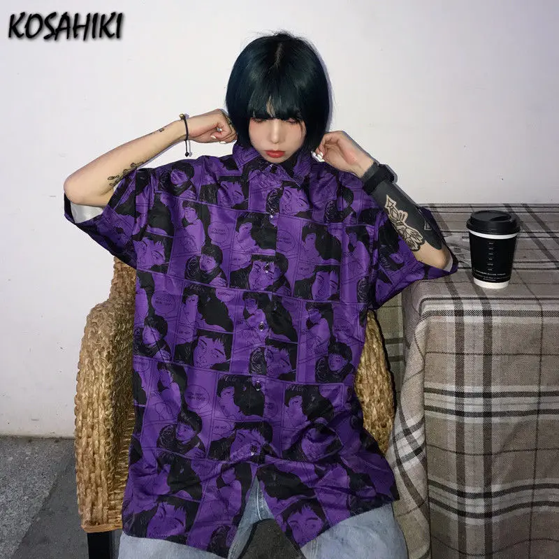 

KOSAHIKI рубашка женские шикарные принты с героями из мультфильма Хай-стрит Джинсы бойфренда Harajuku женские футболки с коротким рукавом все-матч ...