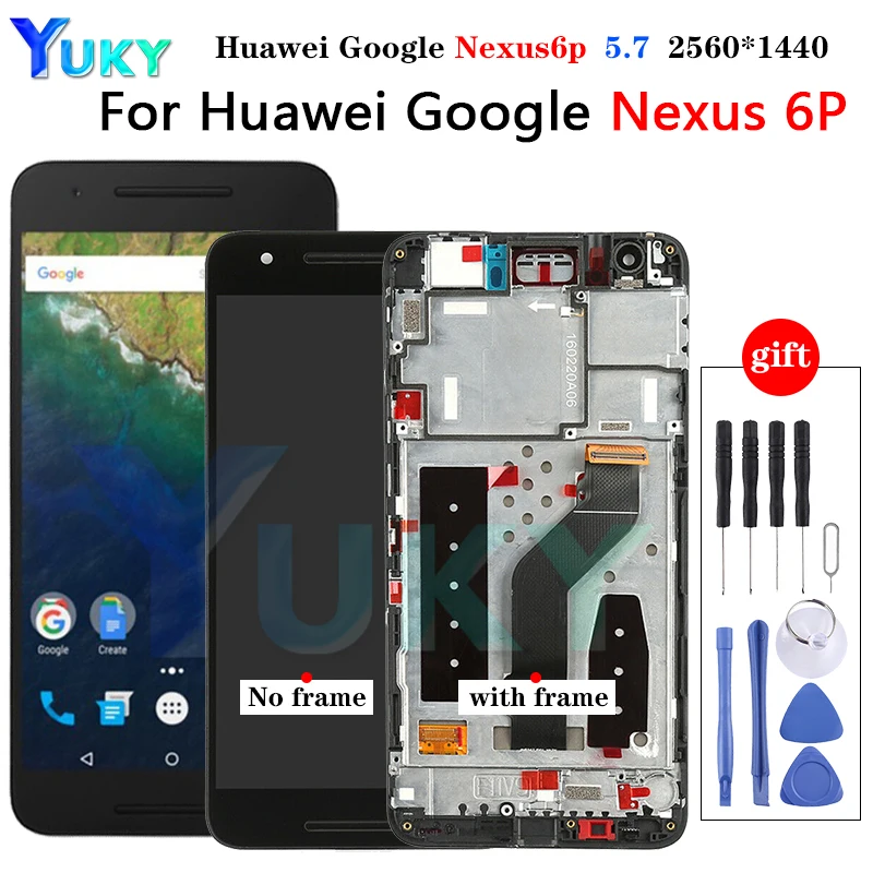 Оригинальный 5 7 дюймовый сенсорный ЖК экран для Huawei Google Nexus 6P с дигитайзером и
