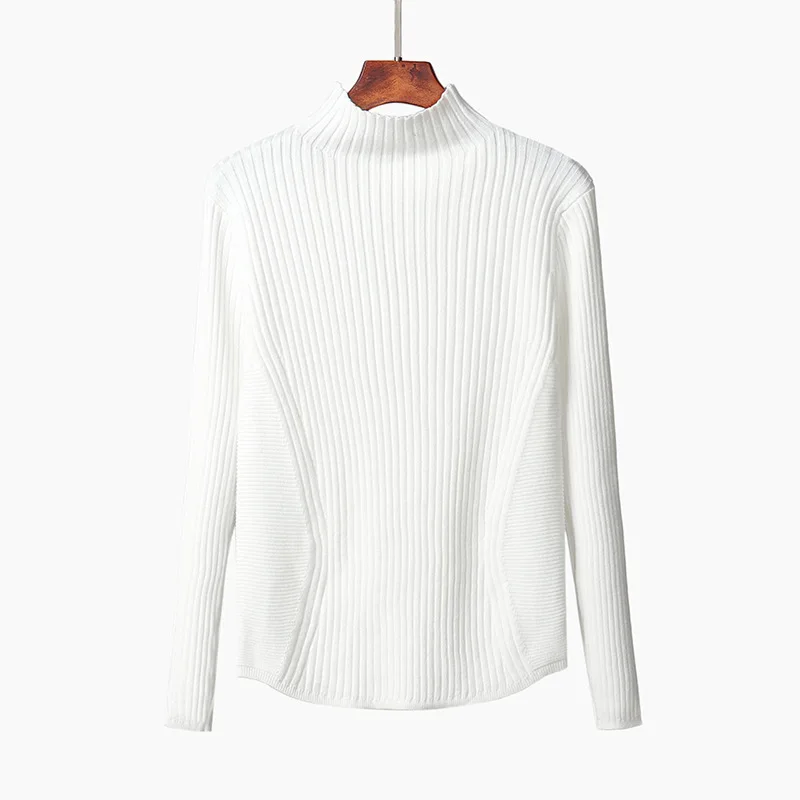 

Women's undershirt new 2020 sweater women's autumn/winter half-high collar thick knit sweater trim wear a top