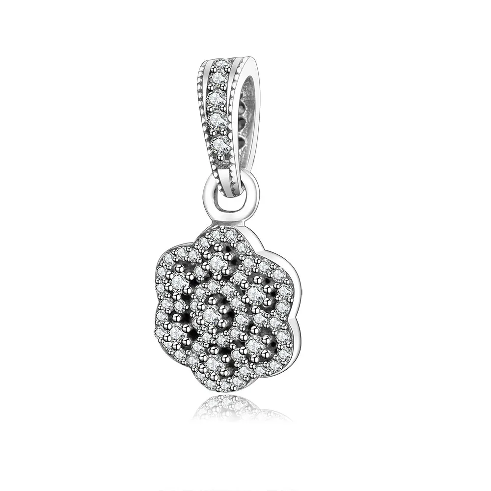Женский светящийся цветочный ажурный браслет подвеска|pandora charm bracelet|silver beads925 sterling