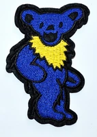 hot blue grateful dead steal your face dancing bear band rock icon iron on applique patch %e2%89%88 5 5 8 3 cm