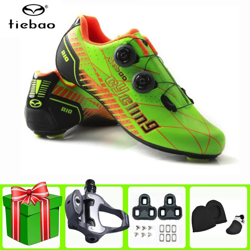 

Tiebao Men Road Cycling Shoes add pedal set Carbon Fiber Ultralight Self-Locking Pro Bike Shoes Bicycle Lock Sneakers women
