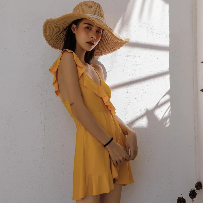 Купальный костюм женский купальник бикини Цельный трикини 2019 для моря модный