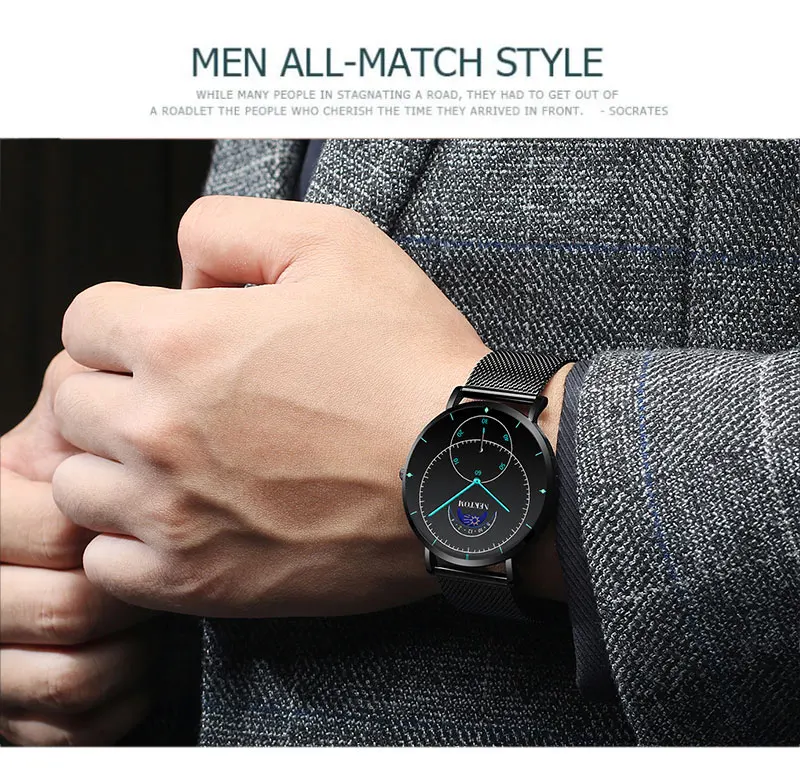 NEKTOM новые часы роскошные часы Reloj Hombre мужские часы водонепроницаемые часы с хронографом светящиеся мужские часы Saat Montre