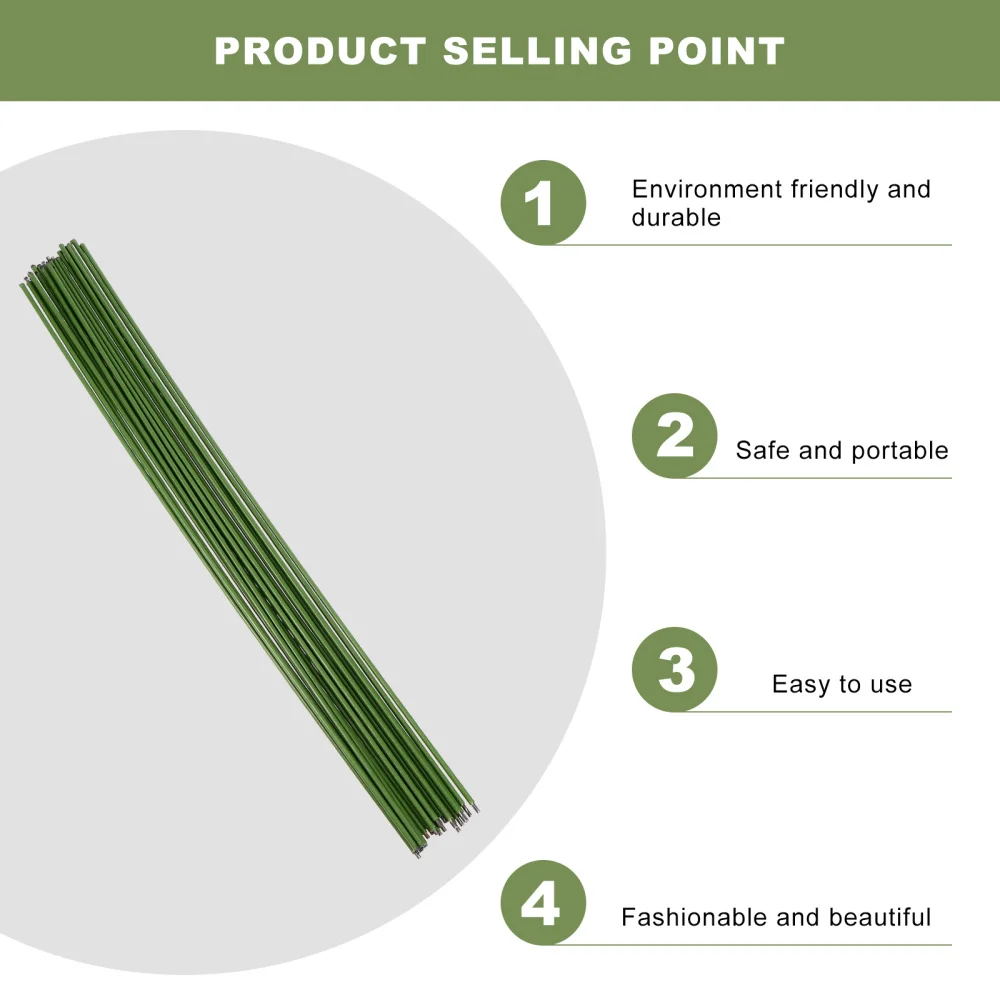 

20pcs Plant Support Sticks Garden Iron Ties Flower Grow Support Bracket