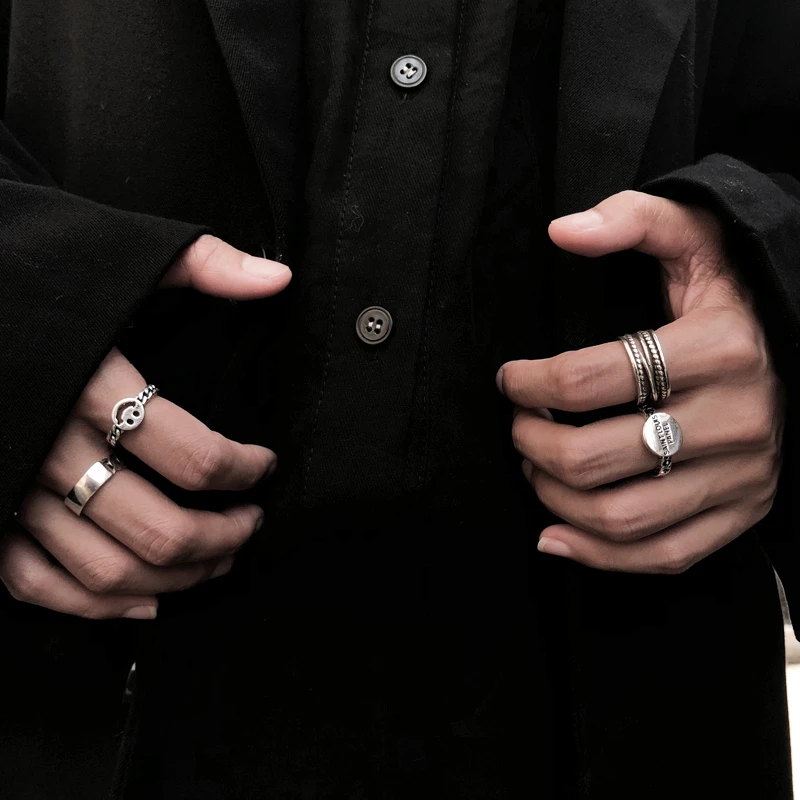 HZ хип хоп Винтаж металлическая Панк цепь крест Открытый кольца пряжка дизайн