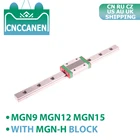 Миниатюрная линейная направляющая для 3D-принтера CNC, MGN9, MGN12, MGN15, 100 - 1000 мм, линейная направляющая MGN + блок каретки MGN9H, MGN12H, MGN15H