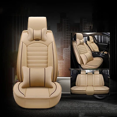 Beige pillow ZRCGL Универсальный Flx автомобильные чехлы для сидений для Ssangyong все модели Rexton Korando Rodius ActYon kyron автостайлинг аксессуары - Название цвета: Beige pillow