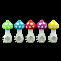 creative mushroom 10 pcs silicone smoking pipe with glass bowl unbreakable tobacco hand pipes for smoking