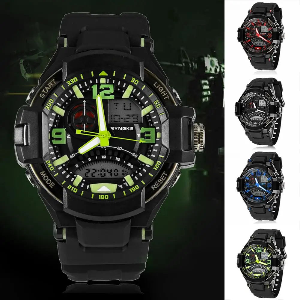 

Men's Dual Display Water Resistant Multi Functional Military Sports Swimming Wrist Watch