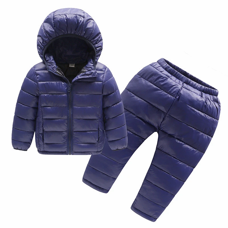Hooded Children's Clothes Set 2020 New Girls and Boys Winter Jacket+Pant Costume Overalls Suit for Baby Kids Sport Clothing Sets | Детская