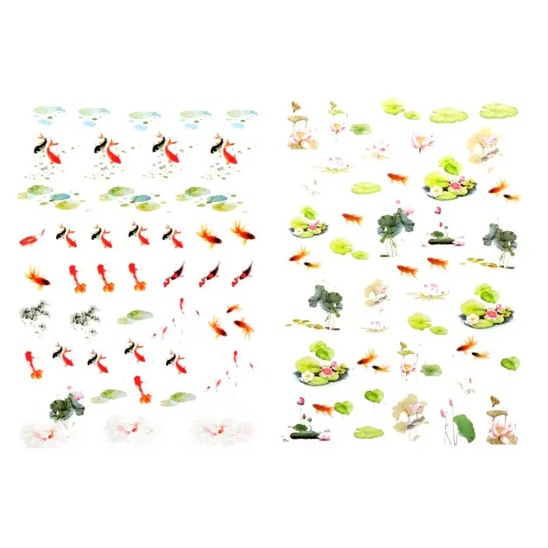 

69HB 3D Goldfish Lotus Clear Film Resin Fillings Water-Like Painting Jewelry Making