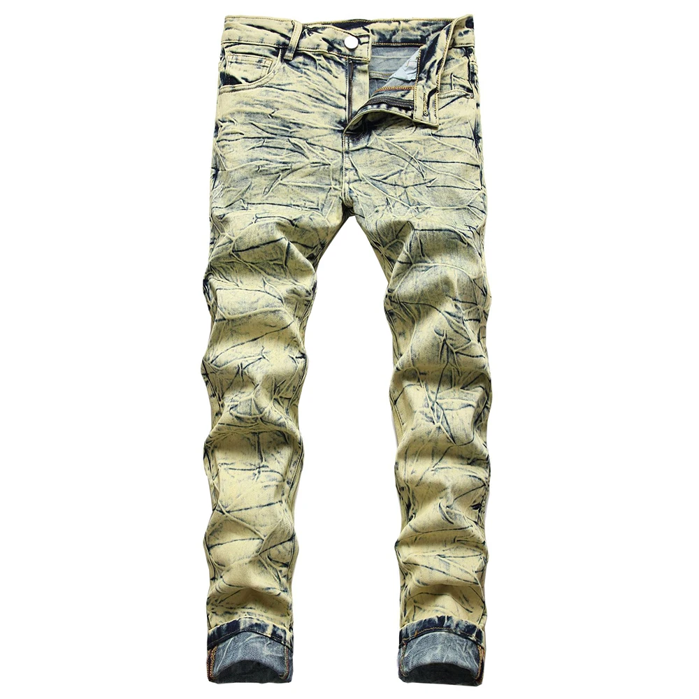 

Men Tie and Dye S2K Denim Jeans Trendy Slim Straight Pants Trousers