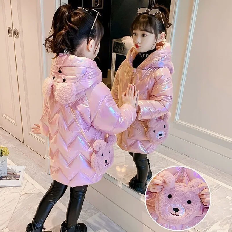 

Girls Coats Winter Cotton Padded Shiny Puffer Jacket 3 4 5 6 7 8 9 10 12 Years