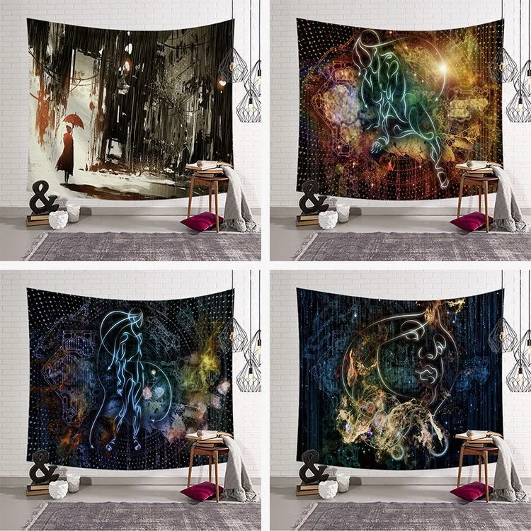 Sweet tapestry Wall Hanging Large Wall Art Print Lighted Abstract tapestry Wall Decor Blanket Yoga Carpet Mat Blankets 150x130cm