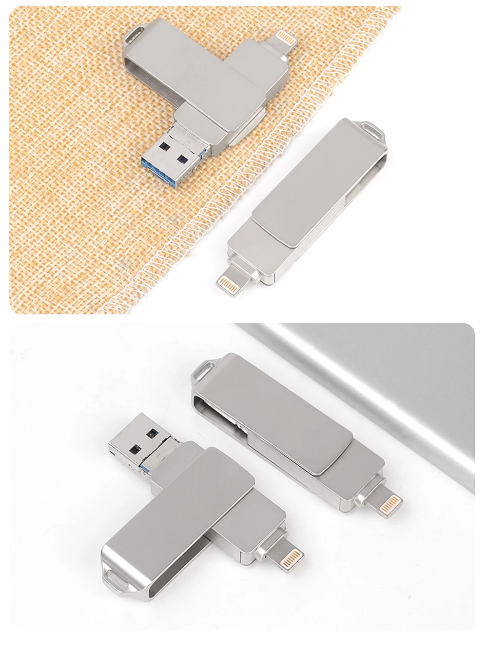 BRU usb OTG Флешка usb флеш-накопитель 3,0 3in116G32G64G128G256GB для iPhone 11 Pro XS X Android type-c логотип на заказ