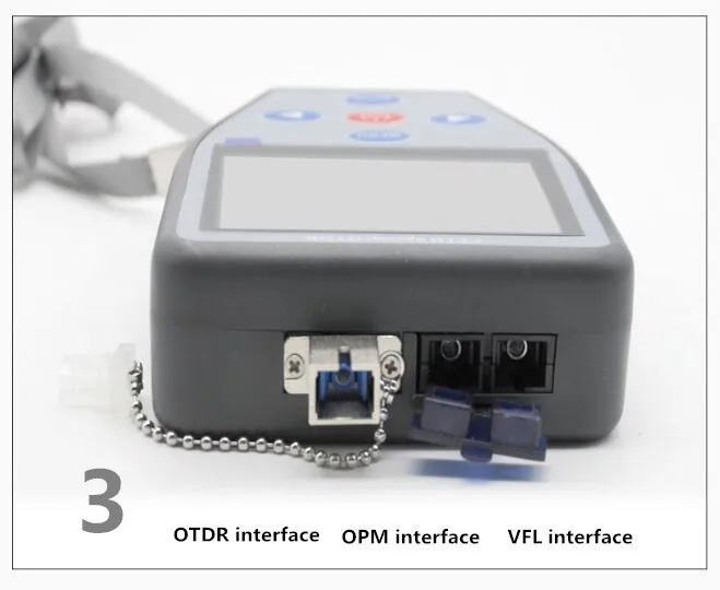 30km-50km All in one FTTH Special OTDR English Language OPM VFL SLS OTDR Multi-function Fiber Optic Attenuation Fault Detector