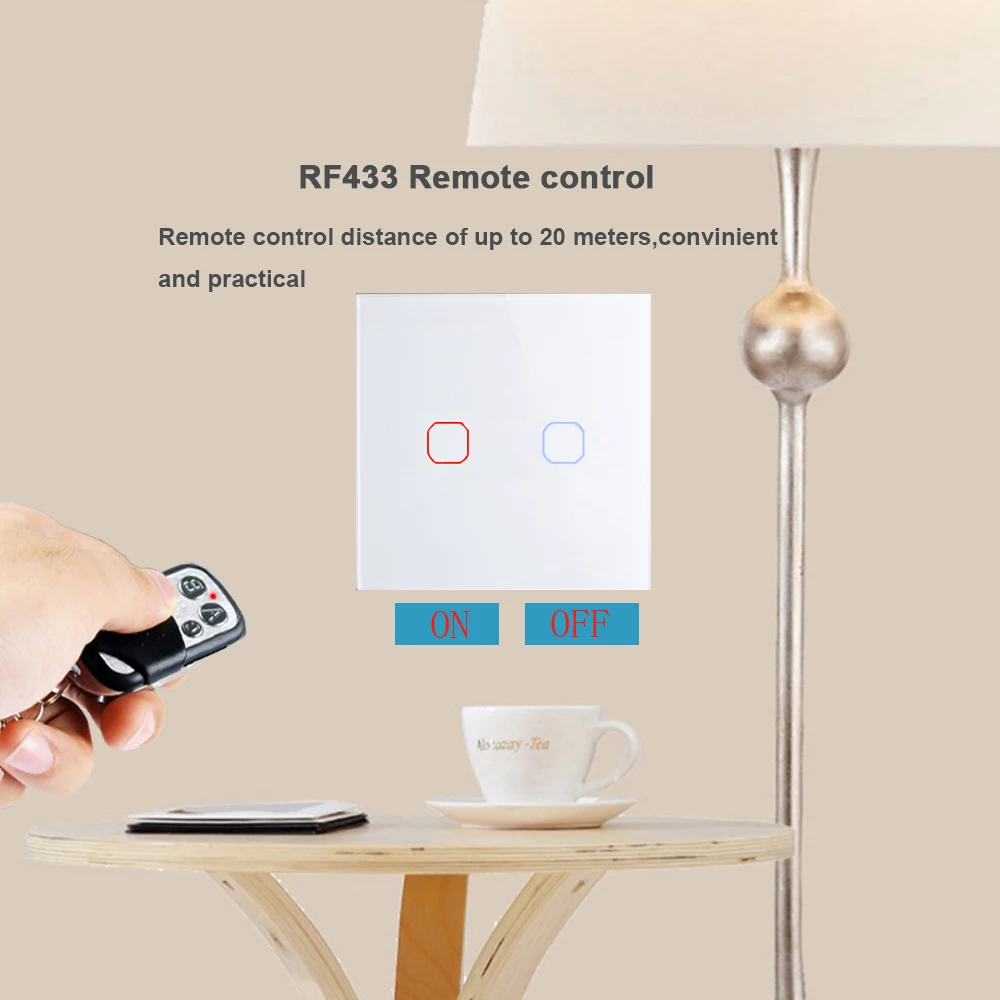 Стандарт ЕС/Великобритании сенсорный выключатель белая стеклянная панель 1/2/3