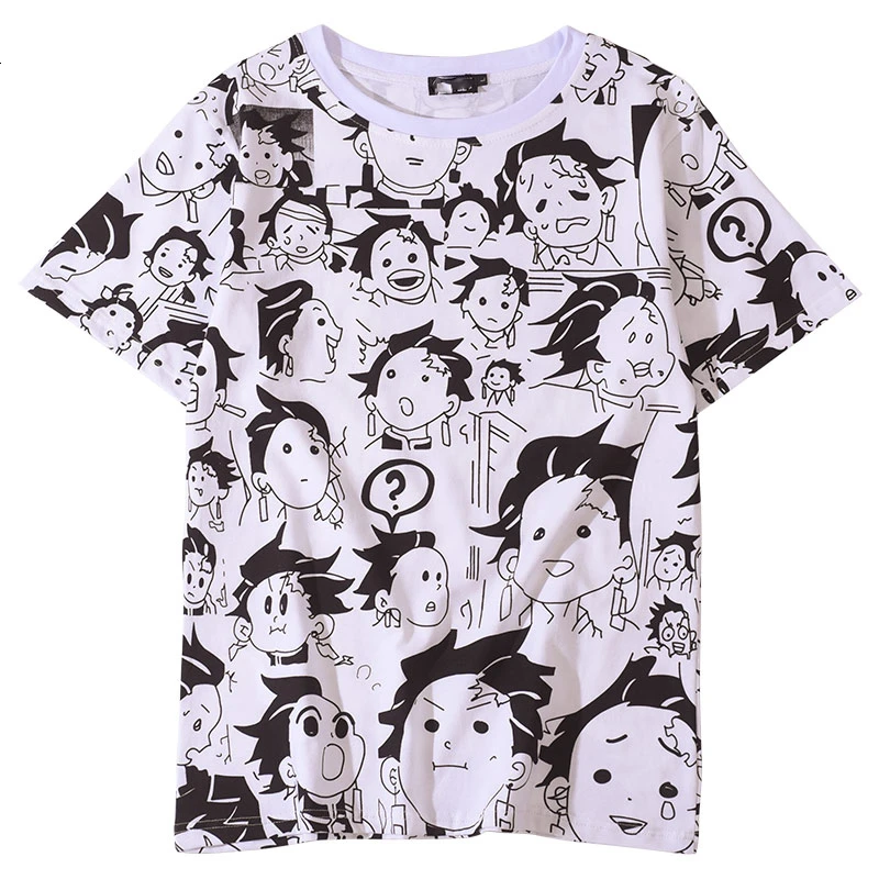 

Anime Demon Slayer Kimetsu No Yaiba Tanjiro Kamado Cosplay Costumes Tshirt Mens T-shirts Funny Halloween Party For Women CS076