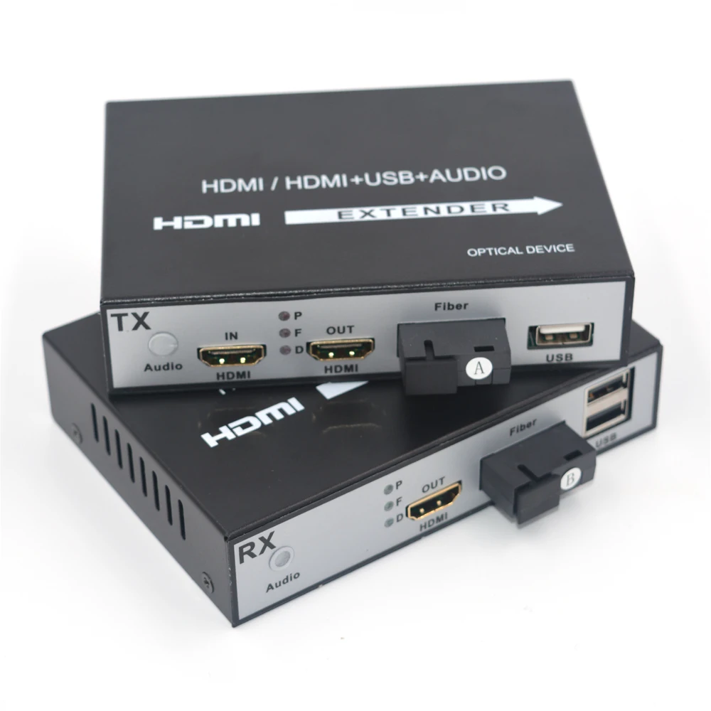 High Quality HDMI Extender, HDMI over Fiber optic media converters with KVM USB2.0 and loop out,HD 1080p HDMI over Fiber up 20Km