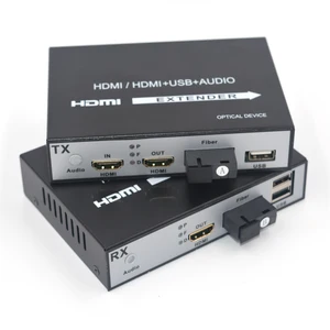 Высококачественный Удлинитель HDMI, Преобразователи HDMI через оптоволоконные медиа-конвертеры с KVM USB2.0 и loop out,HD 1080p HDMI через оптоволоконные до 20 км