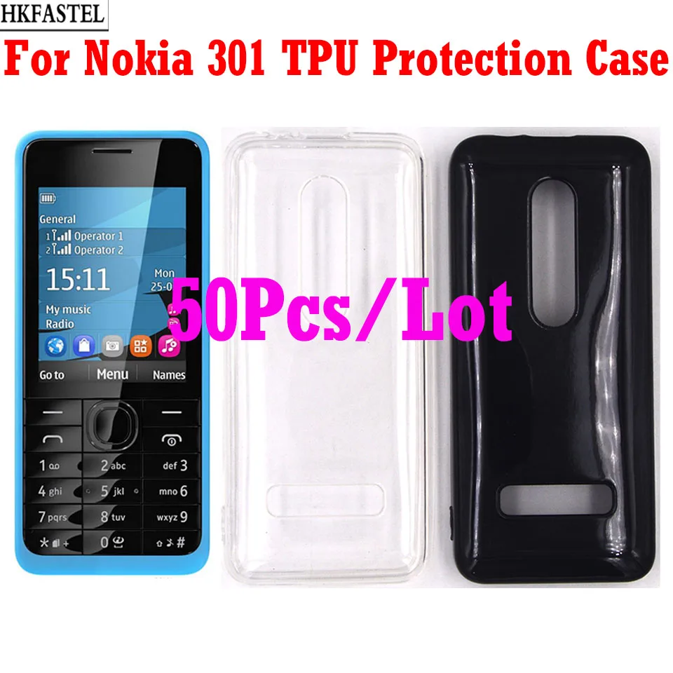 Защитный чехол HKFASTEL для Nokia 301 прозрачный мягкий чехол-накладка из ТПУ одной и