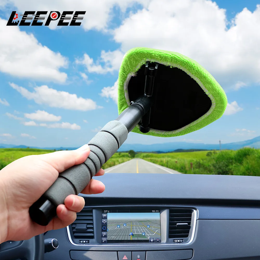 

Window Scraping Mist Eliminator Microfiber Car Window Cleaner Telescopic Window Glass Cleaner Car Windshield Cleaning Brush