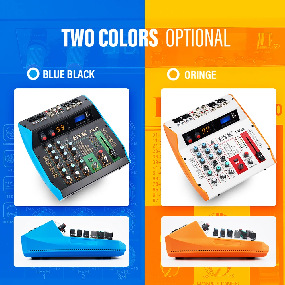 Консоль для смешивания звука EYK с USB записью воспроизведение компьютера 4 микшер