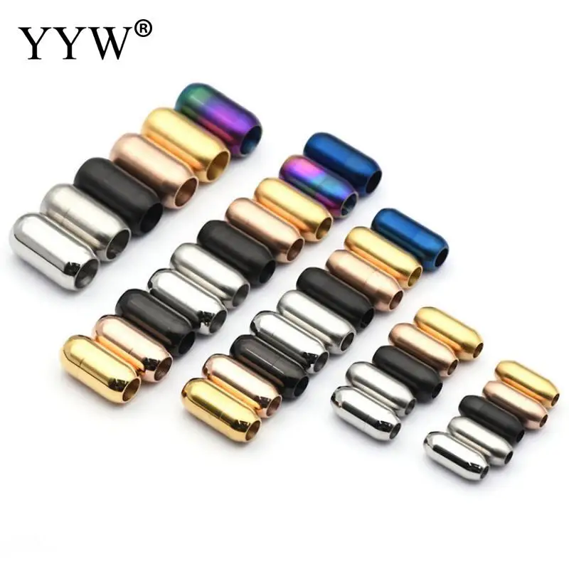 

10pcs Stainless Steel Magnetic Clasps Leather Cord Bracelet Magnet Buckle Necklace Clasp Diy Jewelry Making Accessories 3mm-8mm