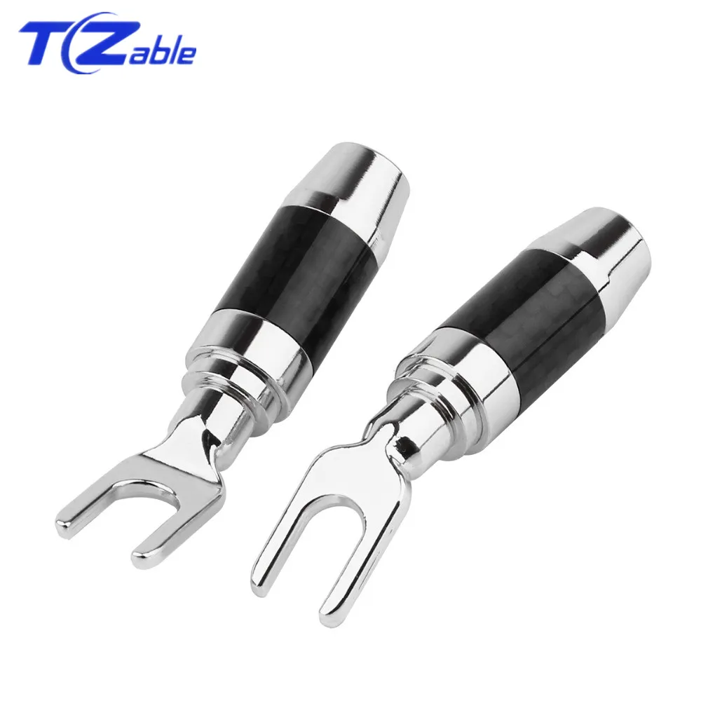 Родием контрольные выводы вилки типа банан Spader разъем U/Y лопата Динамик аудио